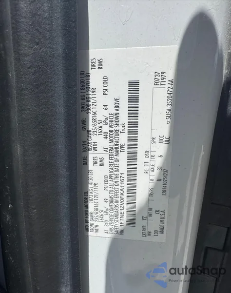 2015 Ford Transit T-150 из США, поврежденный, VIN 1FTNE1ZV0FKA11671